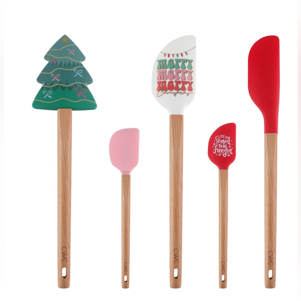 CWC Holiday Silicone Utensil Set - Red, Green, Pink - Picture 3 of 3